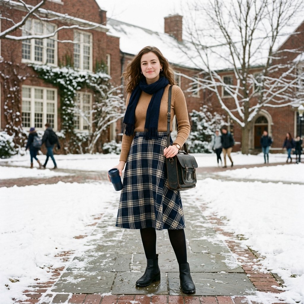 Skirt and Tights outfit ideas winter school