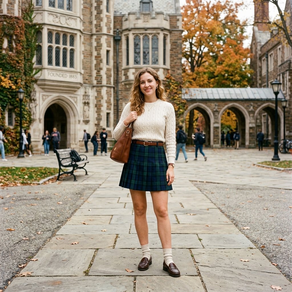 Plaid Skirt Old Money Outfits