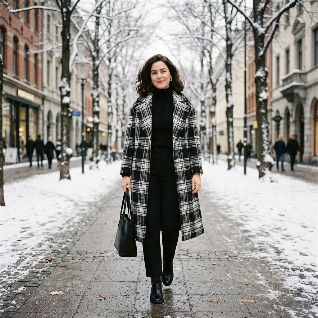 Plaid Wool Coat Outfit