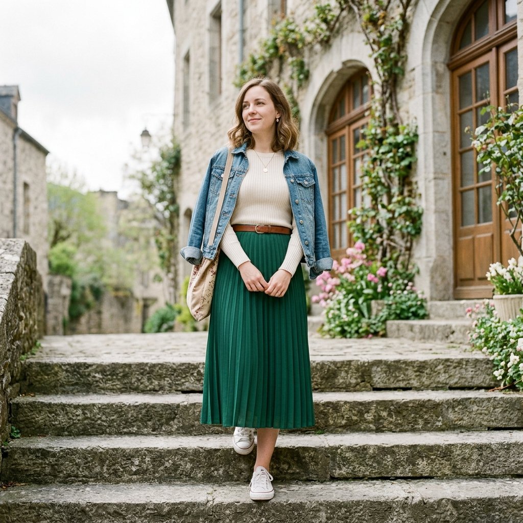 Modest Pleated Skirt Outfit Ideas