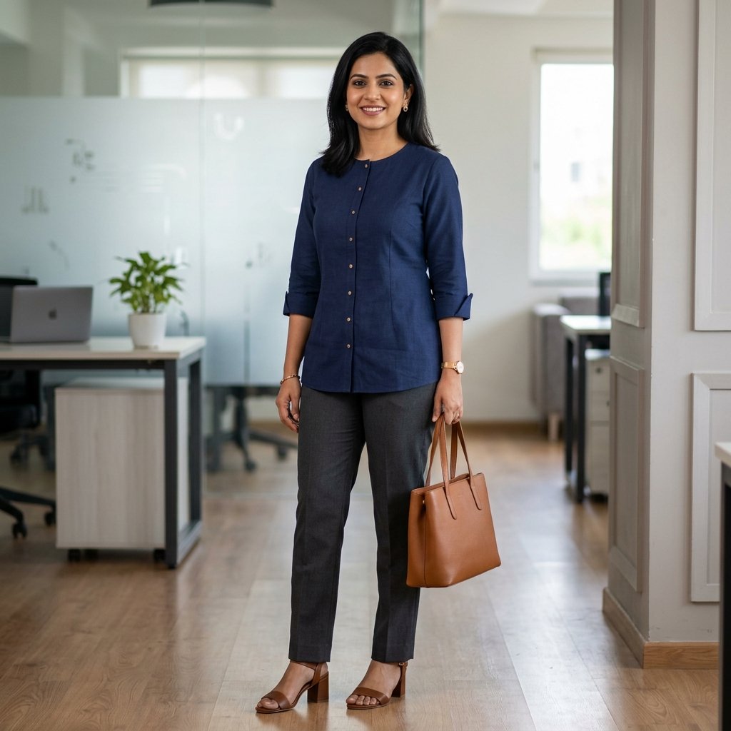 Short kurti outfit ideas for Office Wear