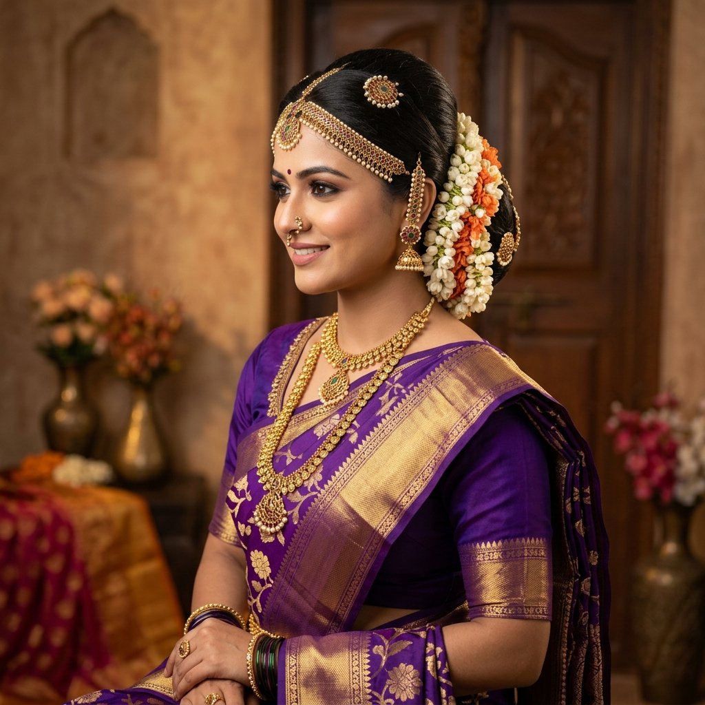 Silk Saree Hairstyle Ideas