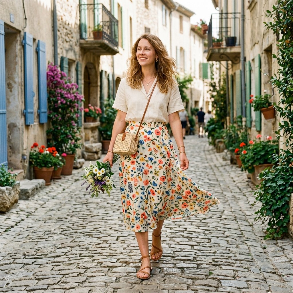 Spring Skirt and Sandal Outfit Ideas