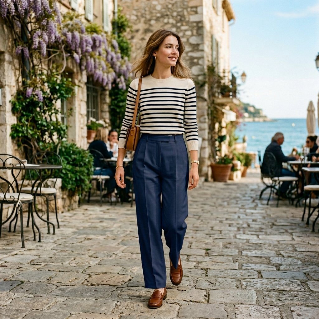 Old Money Spring Outfits Striped Knit Idea