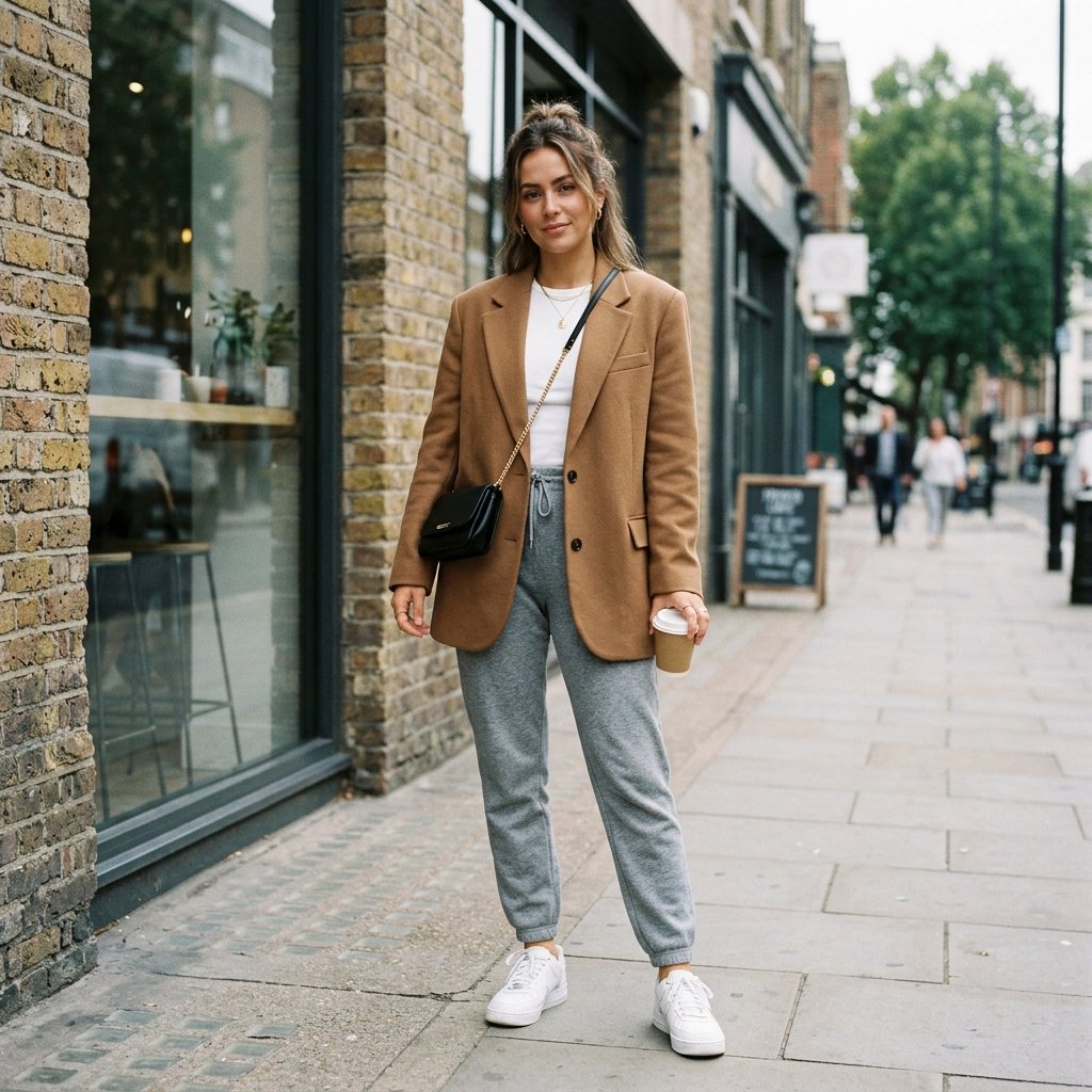 30 Best Outfit Ideas Sweatpants to Elevate Your Everyday Look 4 Oversized Blazer Outfit Ideas Sweatpants