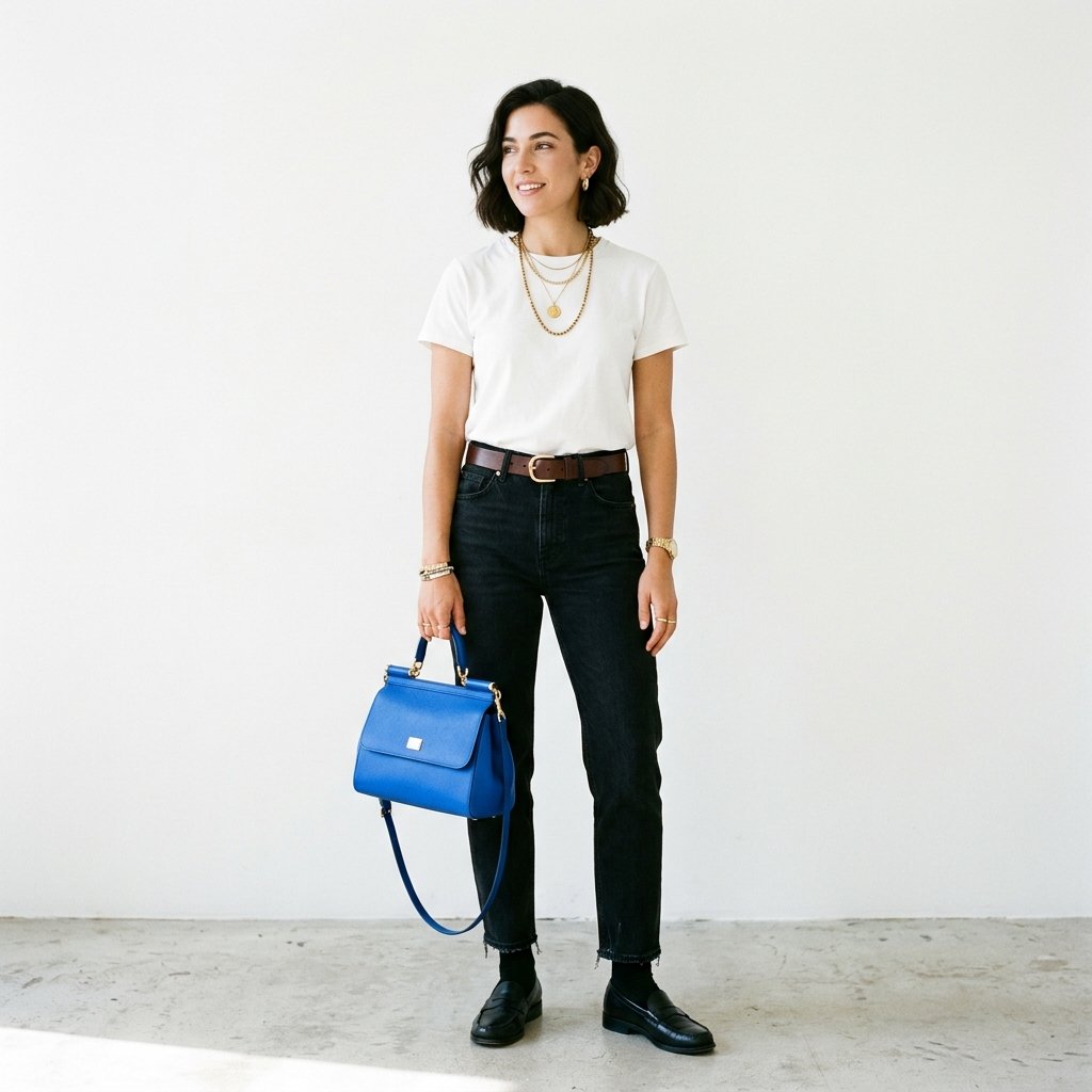 Outfit Ideas Black Jeans and Statement Accessories Ideas