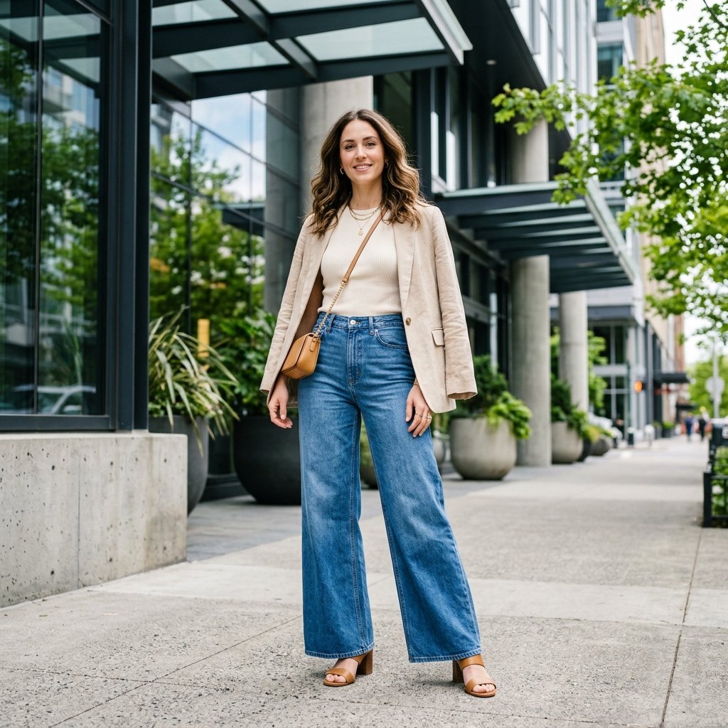 Wide Leg Outfit Ideas Jeans