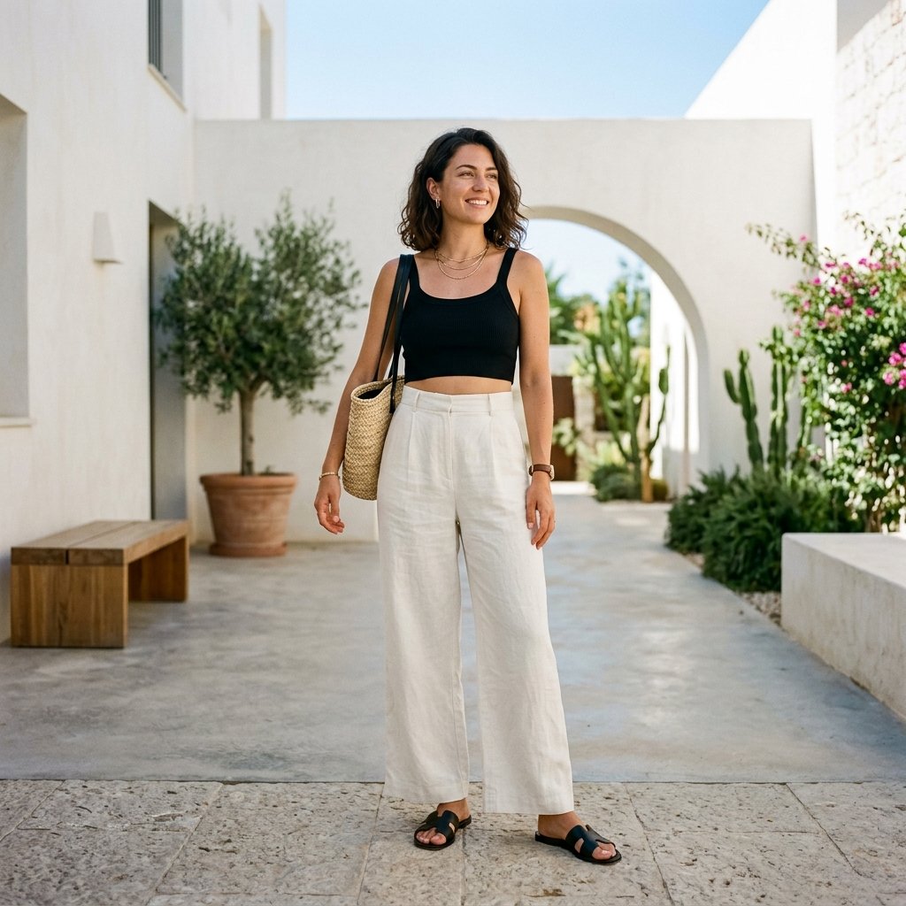 Summer Casual Outfit Ideas with Wide Leg Pants