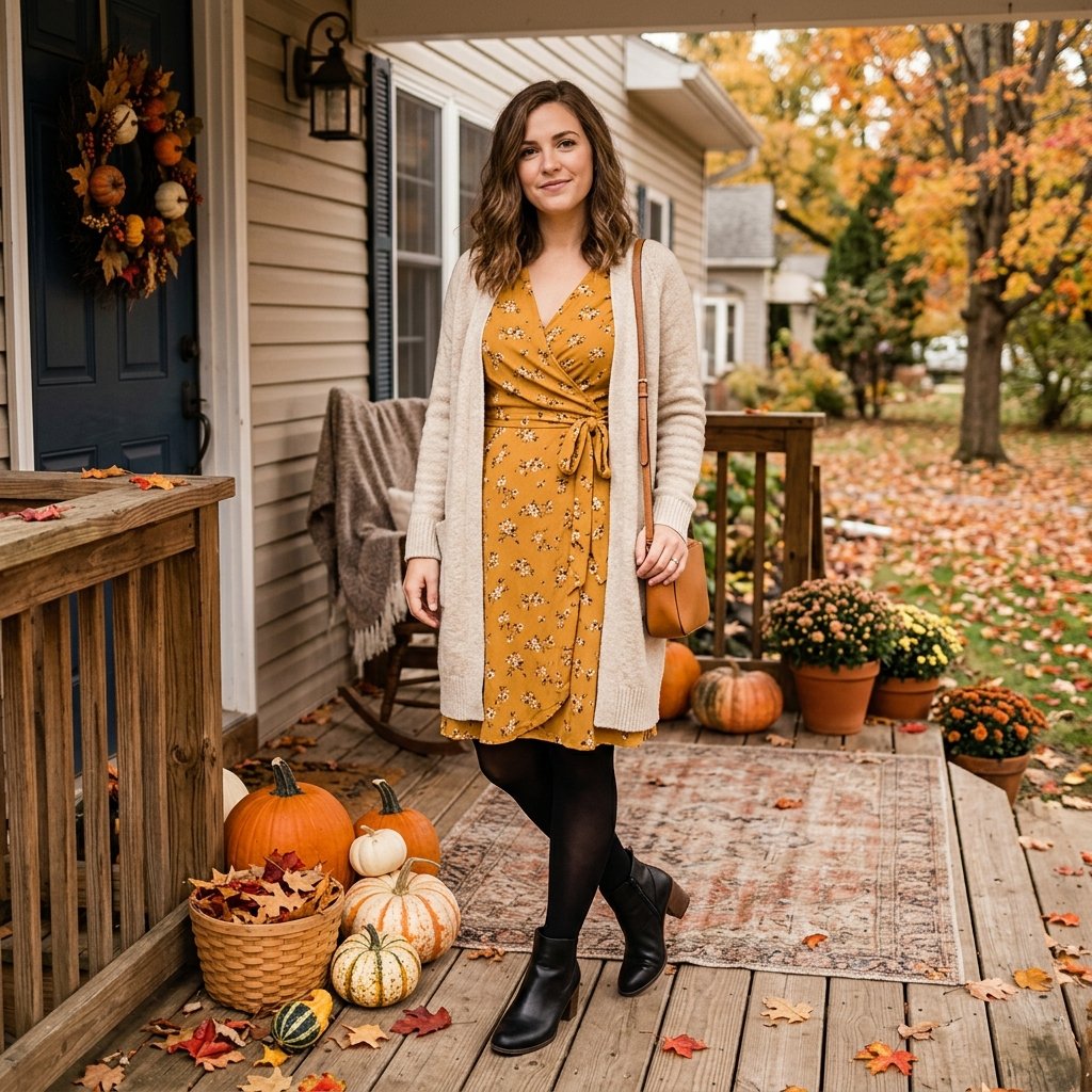 Outfit My Fall Featuring Wrap Dresses