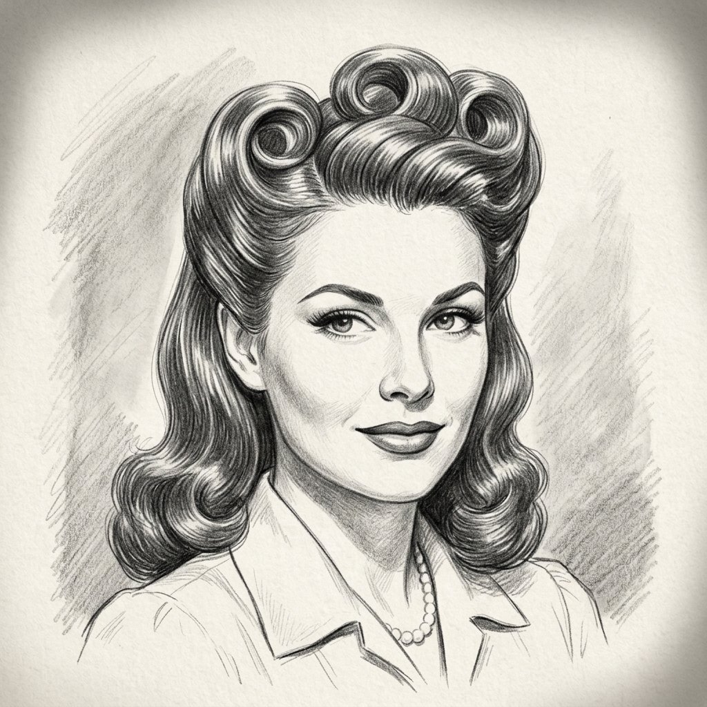 Vintage Hairstyles Drawing Ideas