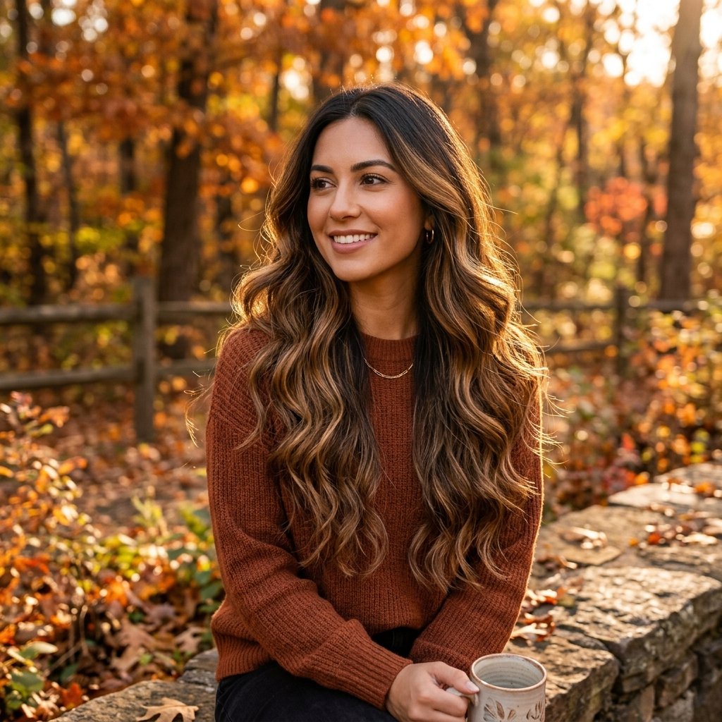 Warm Balayage Fall Hair Color Ideas