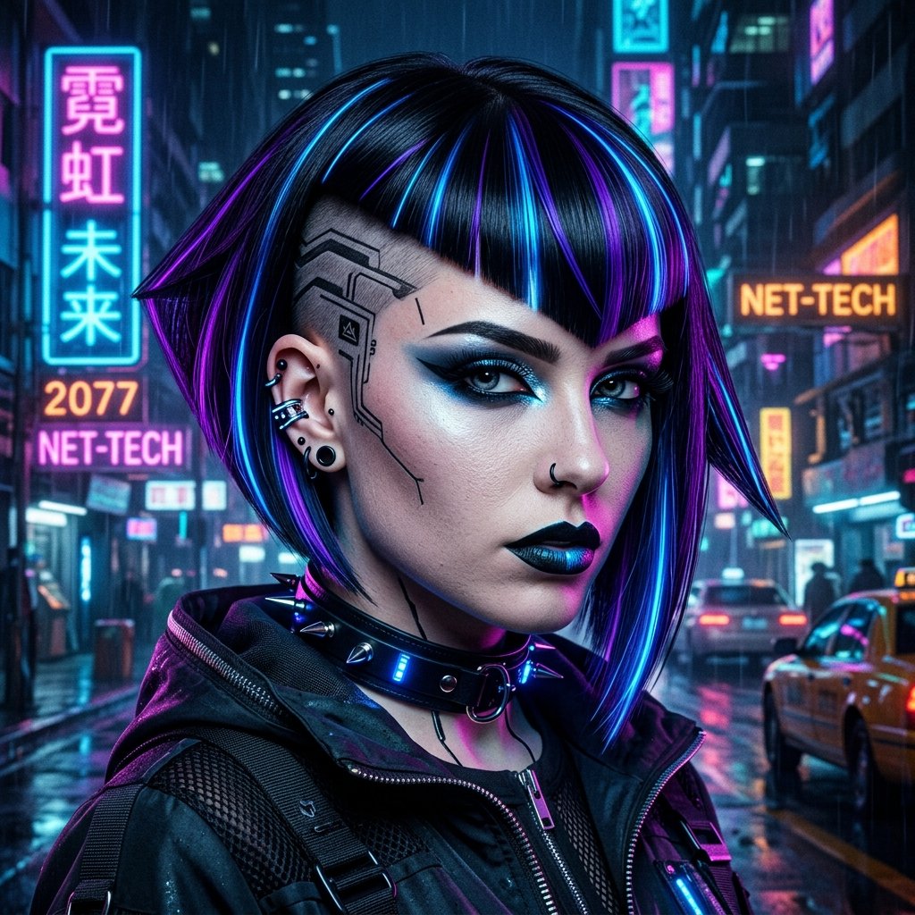 30 Goth Hairstyles Ideas: The Ultimate Guide to Dark and Dramatic Hair 21 Cyberpunk goth hairstyles Idea