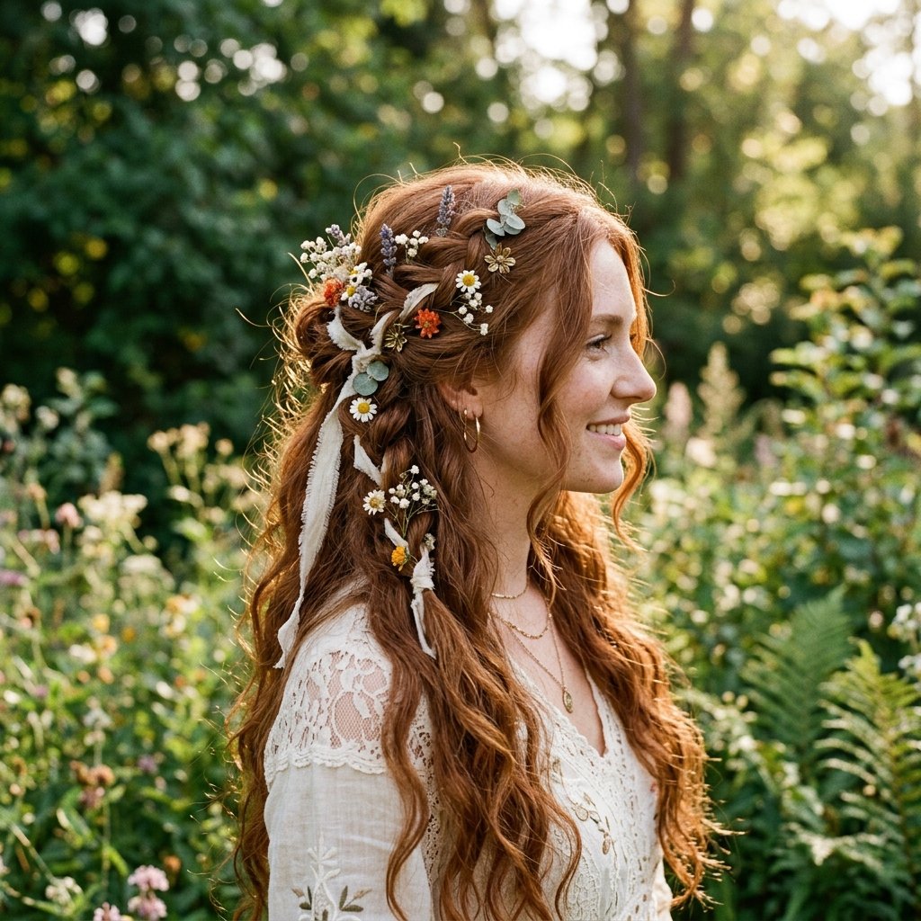Boho hairstyles half up half down Ideas