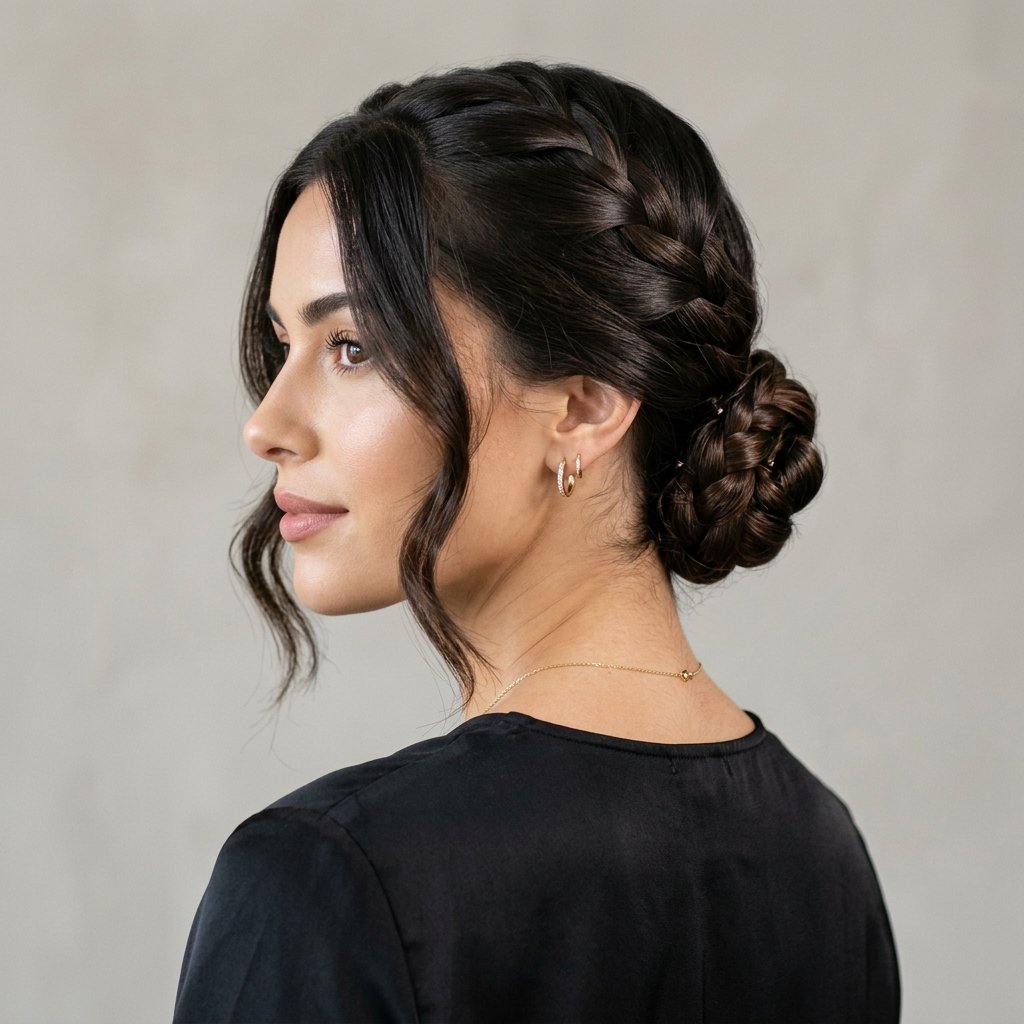 Bun hairstyles to do with braids Ideas