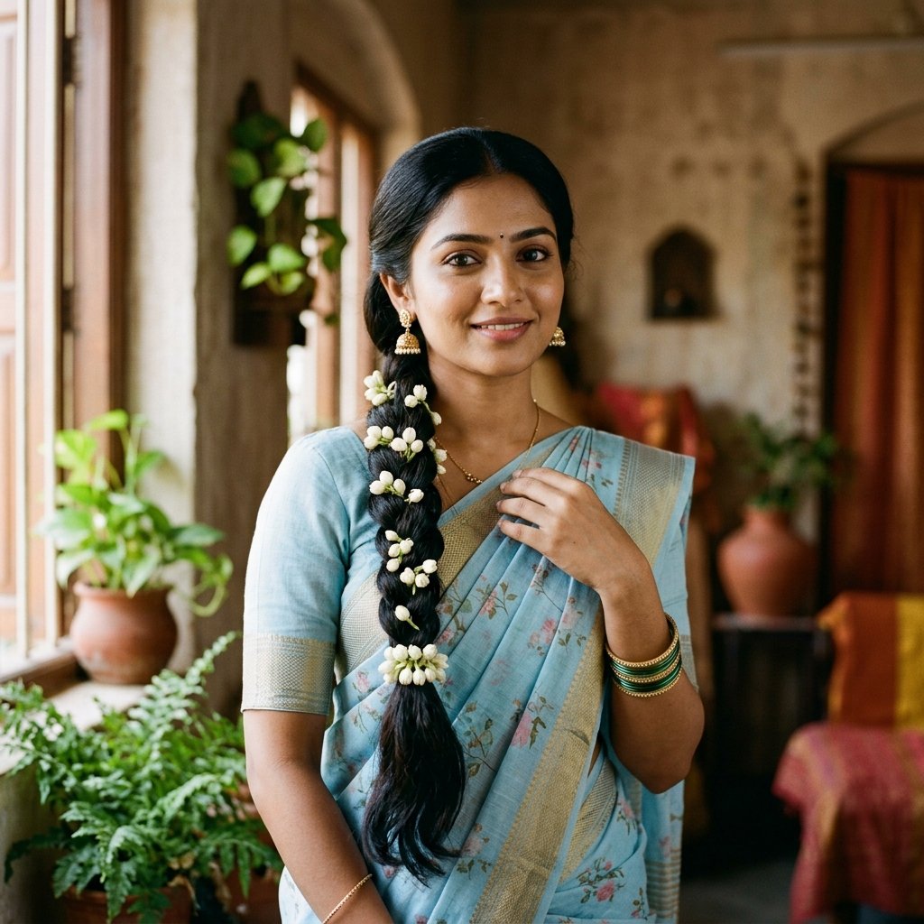 Braided Hairstyles for Saree