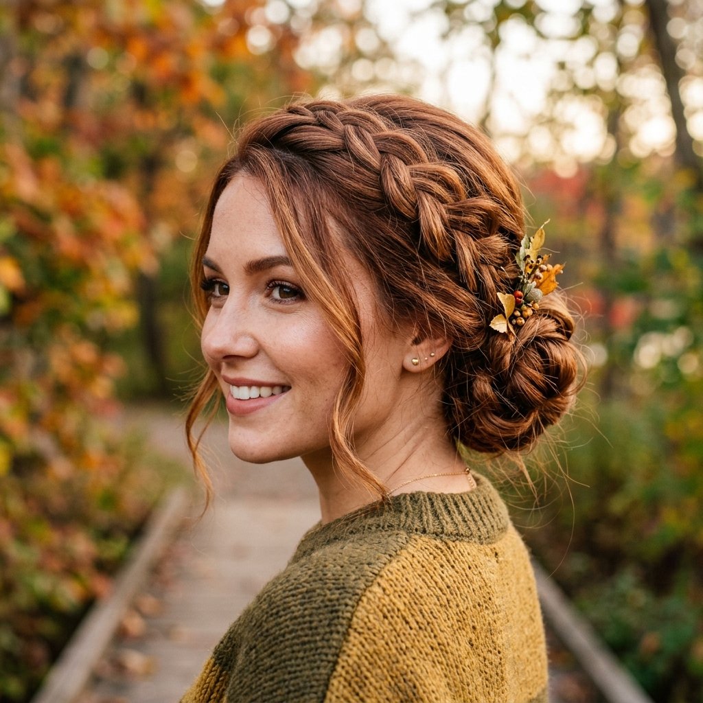 Braided Updo for Fall Hair Trends Ideas