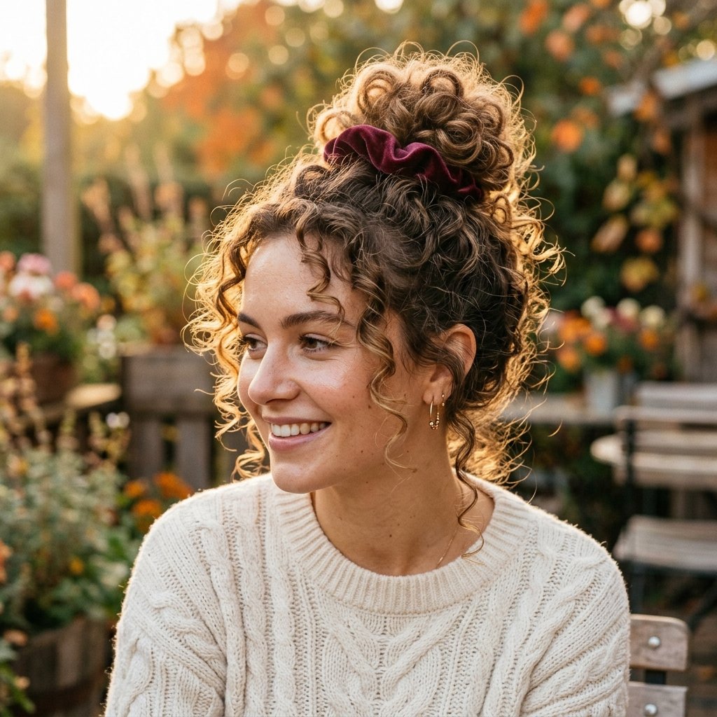 Curly Bun Hairstyles with Curled Hair