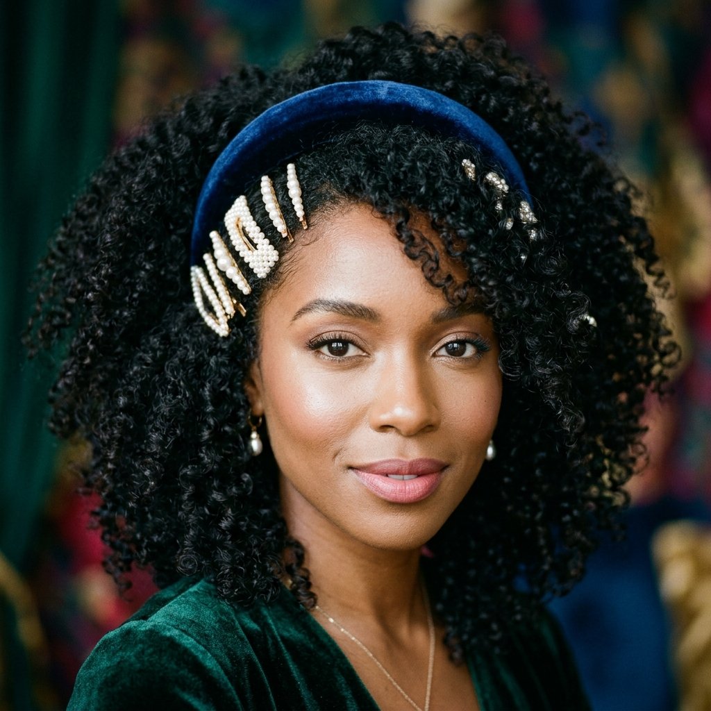 Curly Hair with Accessories Ideas