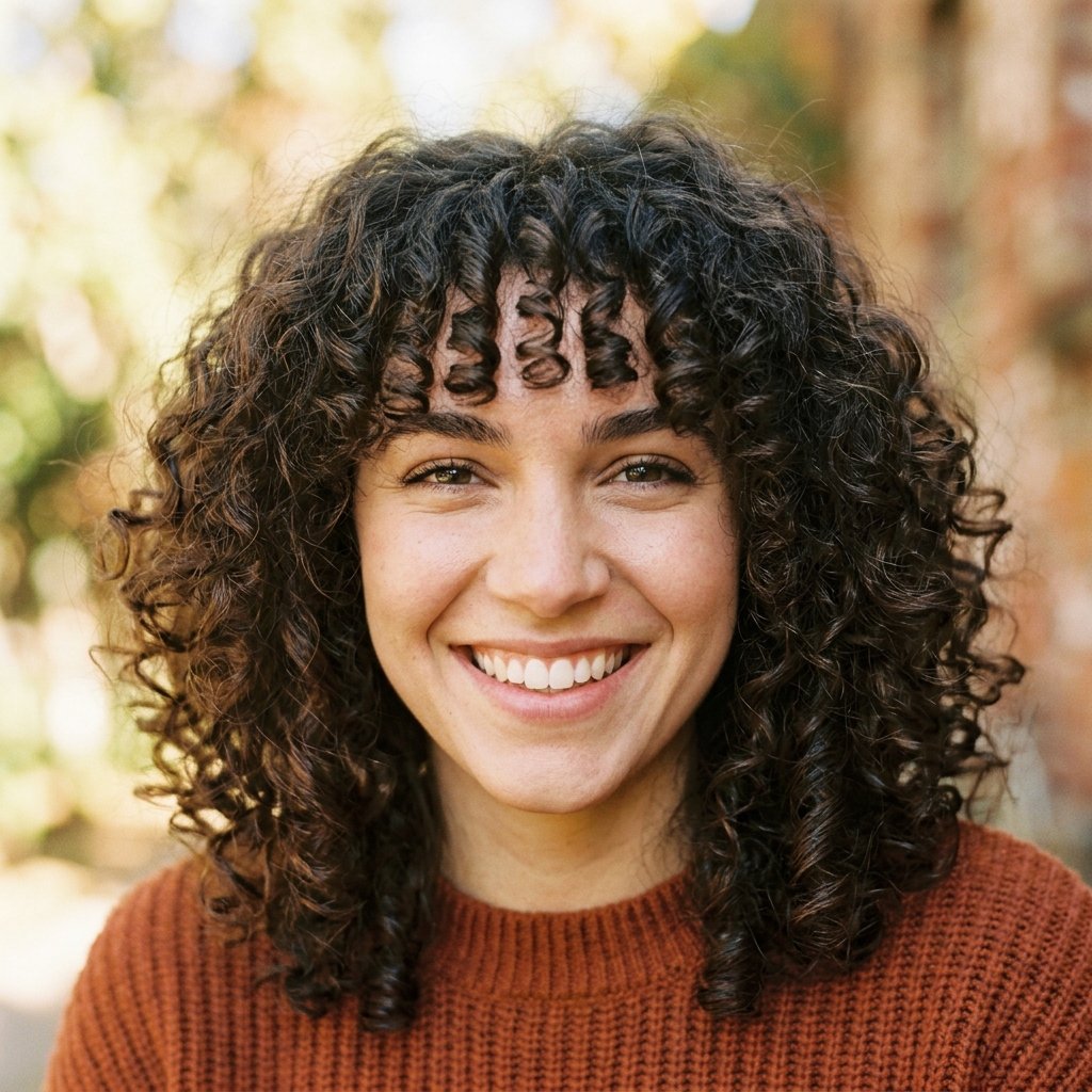 Curly Hair with Bangs Hairstyles with Curled Hair