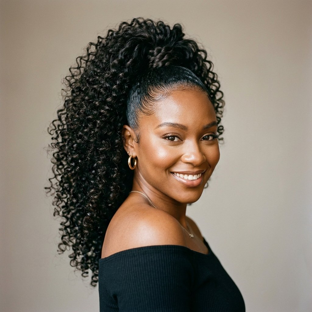 Curly Ponytail Hairstyles with Curled Hair
