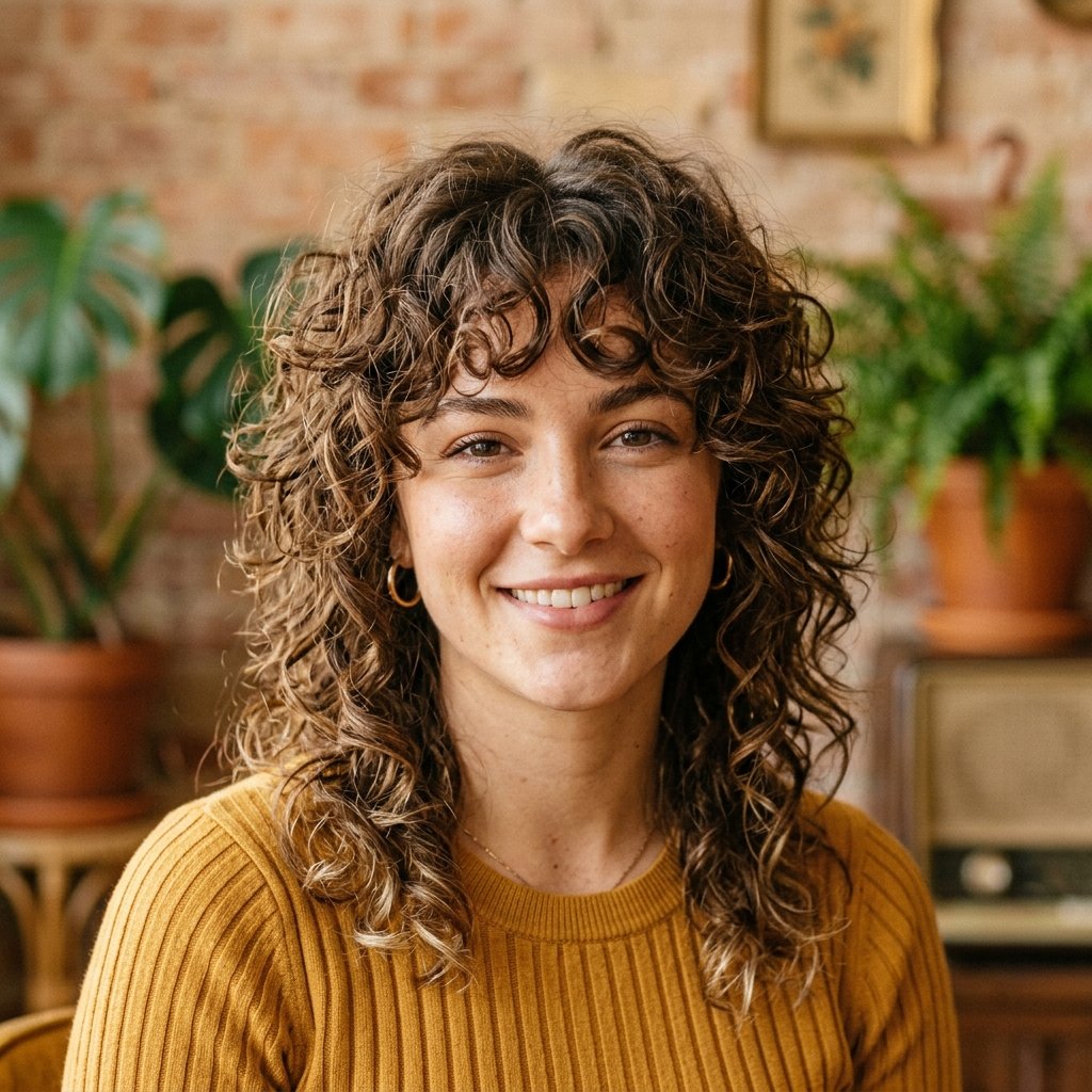Curly Shag Hairstyles with Curled Hair