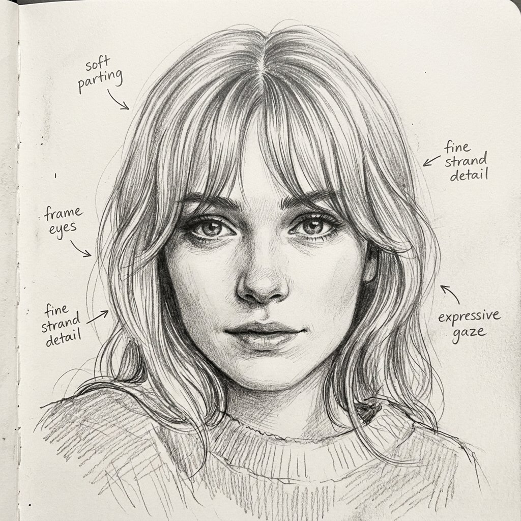 Bangs and Fringe Drawing Ideas
