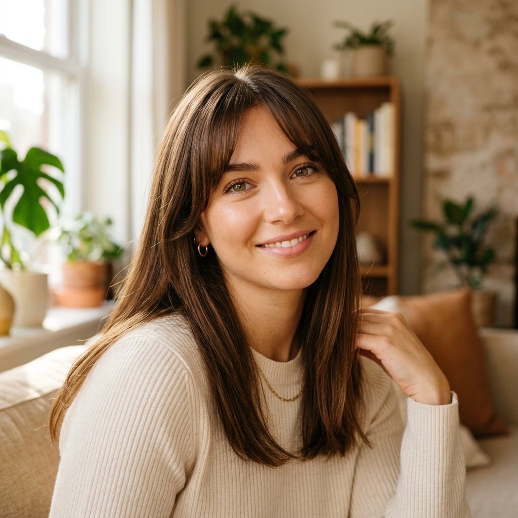 Hairstyles Straight Hair Ideas: 30 Breathtaking Styles Every Woman Needs to Try Now 5 Straight Hair with Curtain Bangs Ideas