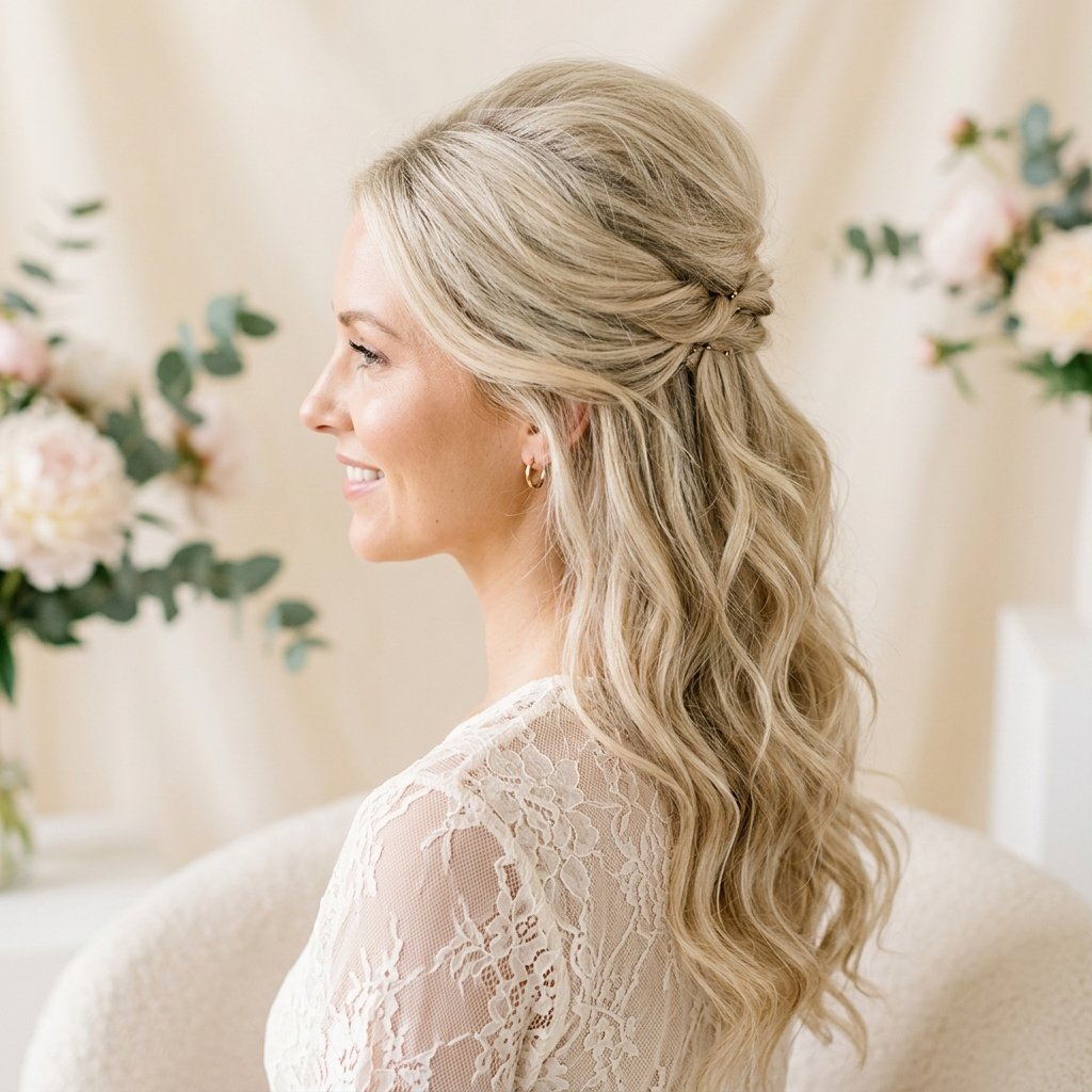 hairstyles half up half down for Fine Hair