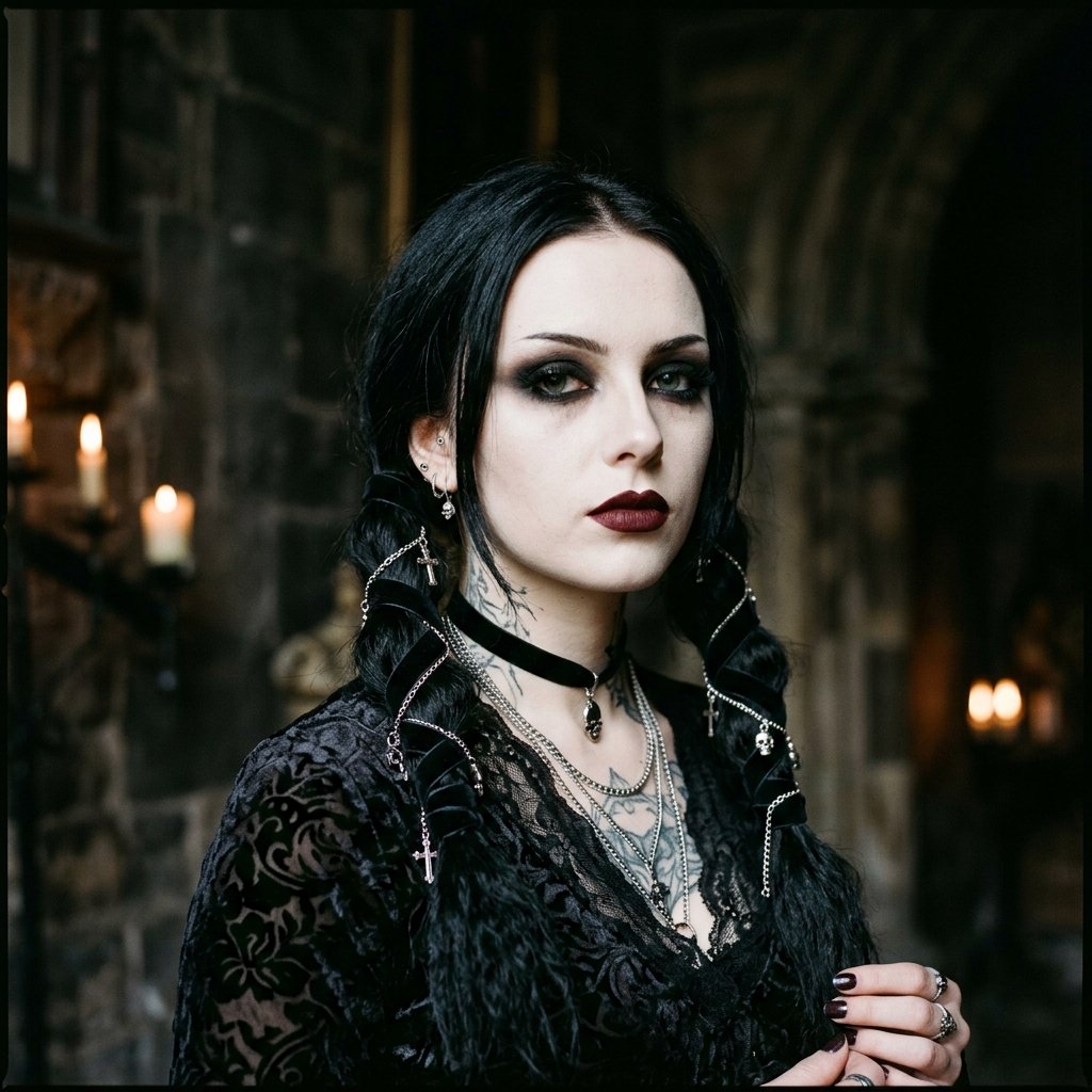 30 Goth Hairstyles Ideas: The Ultimate Guide to Dark and Dramatic Hair 17 Gothic Pigtails Idea