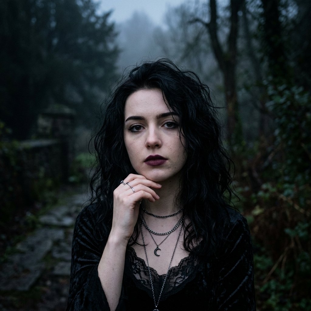 30 Goth Hairstyles Ideas: The Ultimate Guide to Dark and Dramatic Hair 18 Undone Gothic Waves Idea