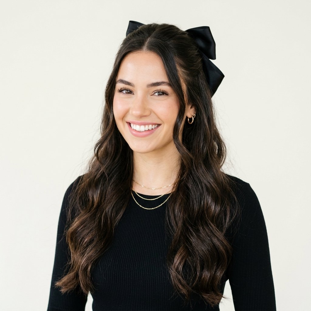 hairstyles half up half down with a Bow