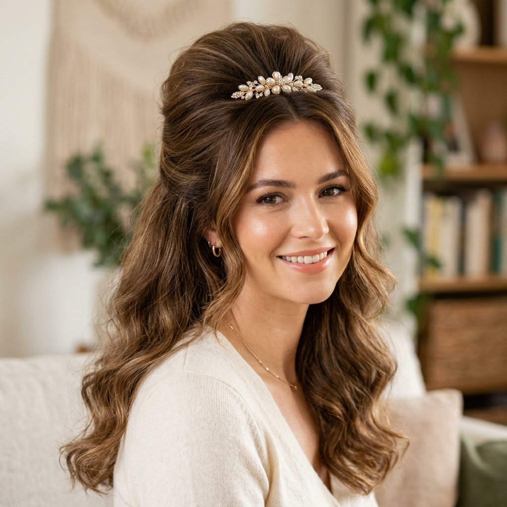 Half Up Half Down Updo Ideas With Volume