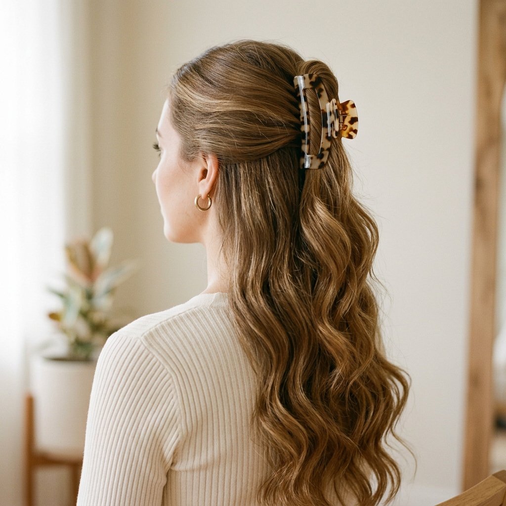 hairstyles half up half down with Clip Accessories