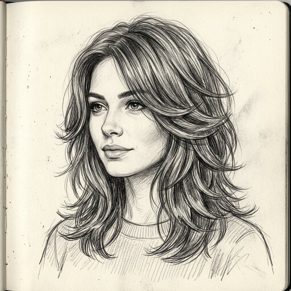 Layered Hair Drawing Ideas