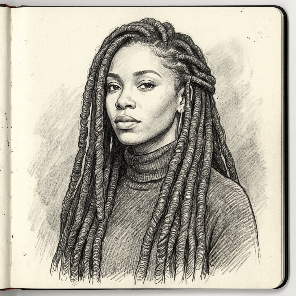 Locs and Dreadlocks Drawing Ideas
