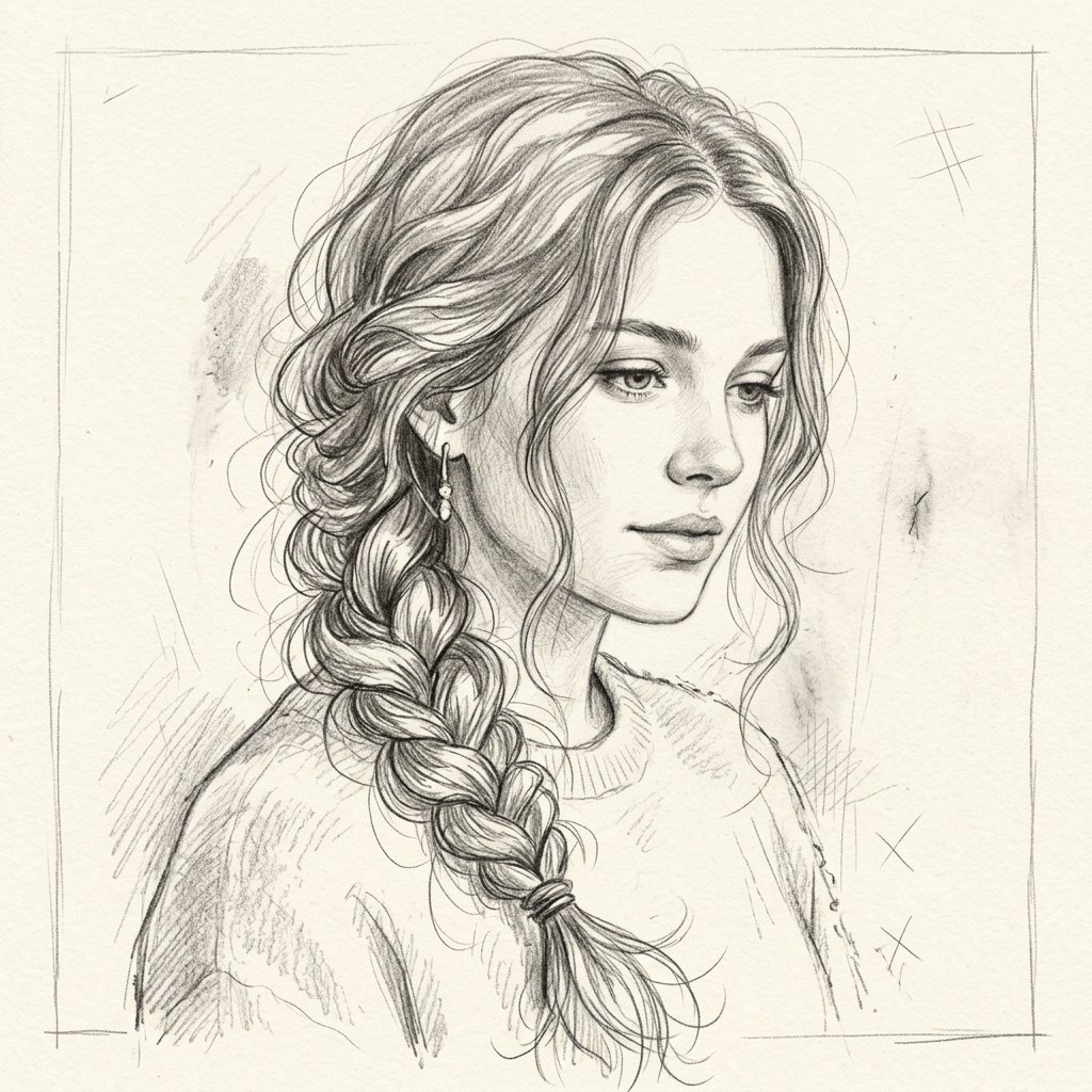 Loose Braid Drawing Ideas
