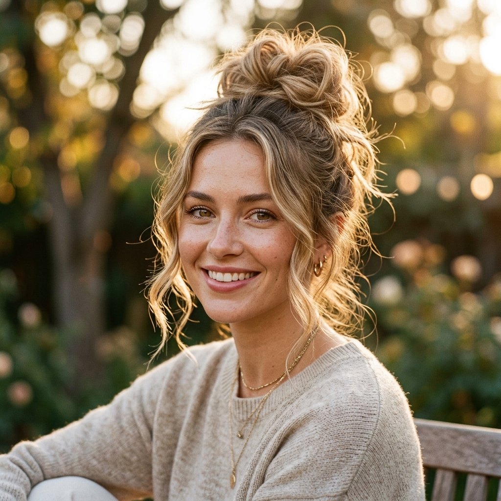 Messy Bun Updo Ideas for Effortless Charm