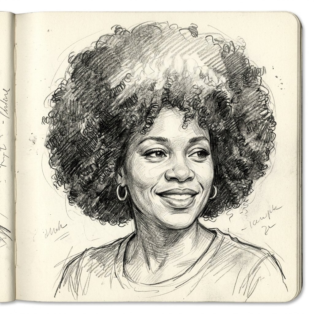 Natural Afro Hair Drawing Ideas