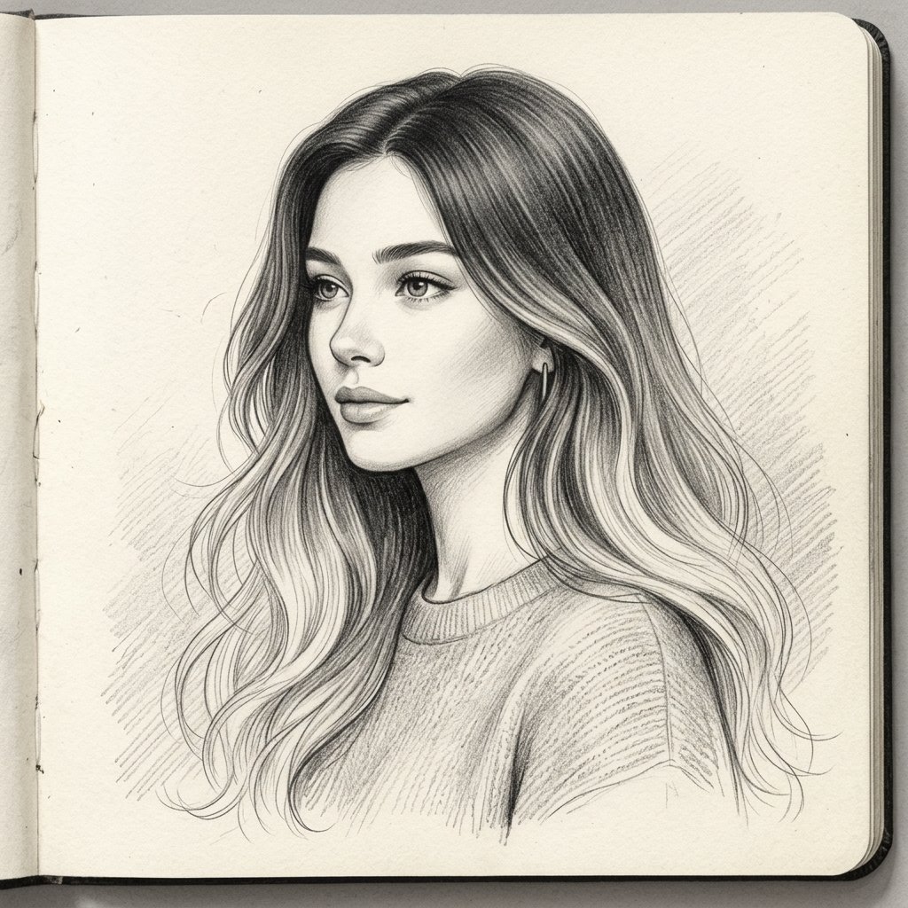 Ombre Hair Drawing Ideas
