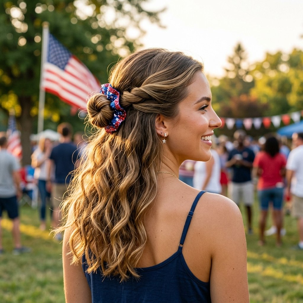 Half Up Half Down 4th of july hairstyles