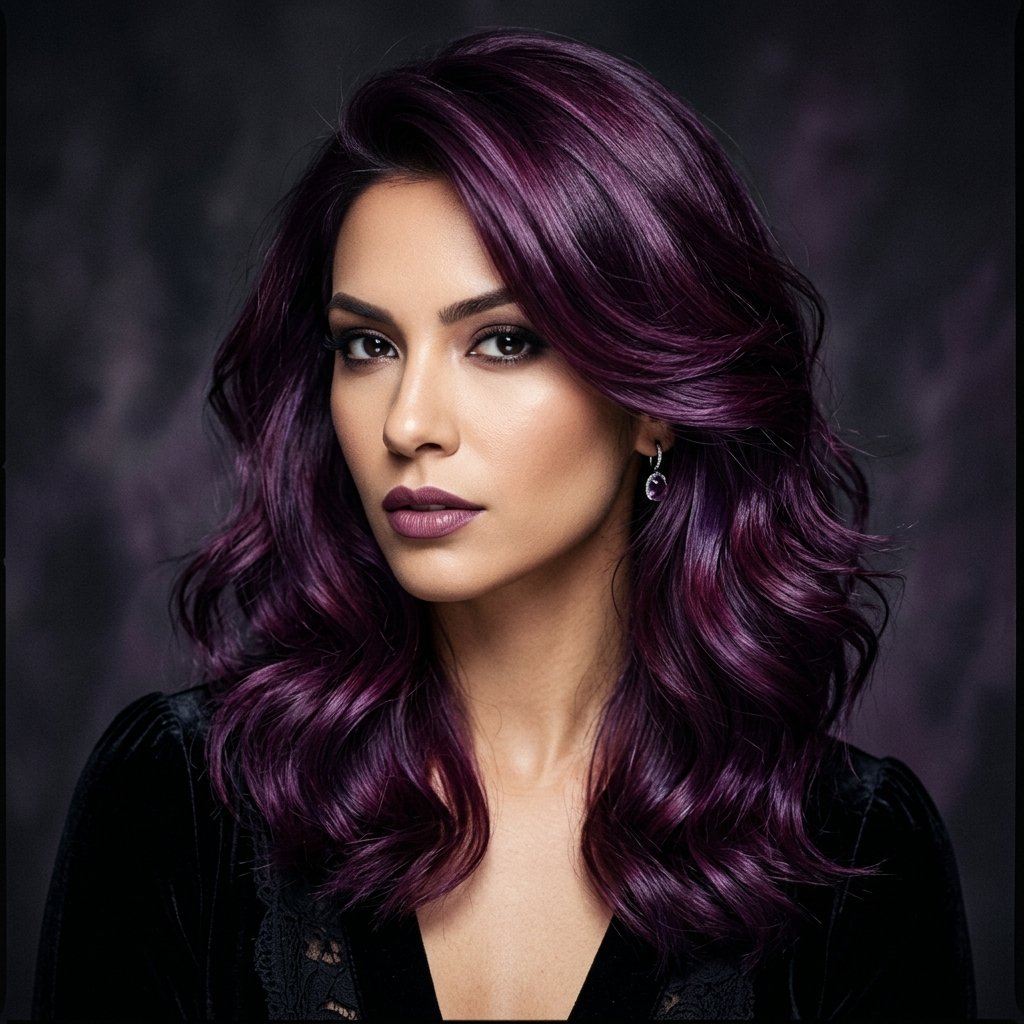Plum and Violet Fall Hair Trends Ideas