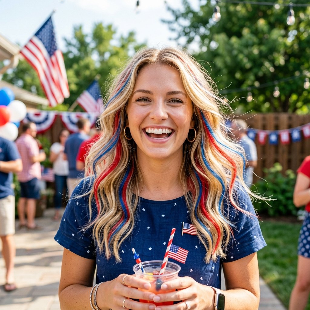 Temporary Hair Color Ideas for 4th of July