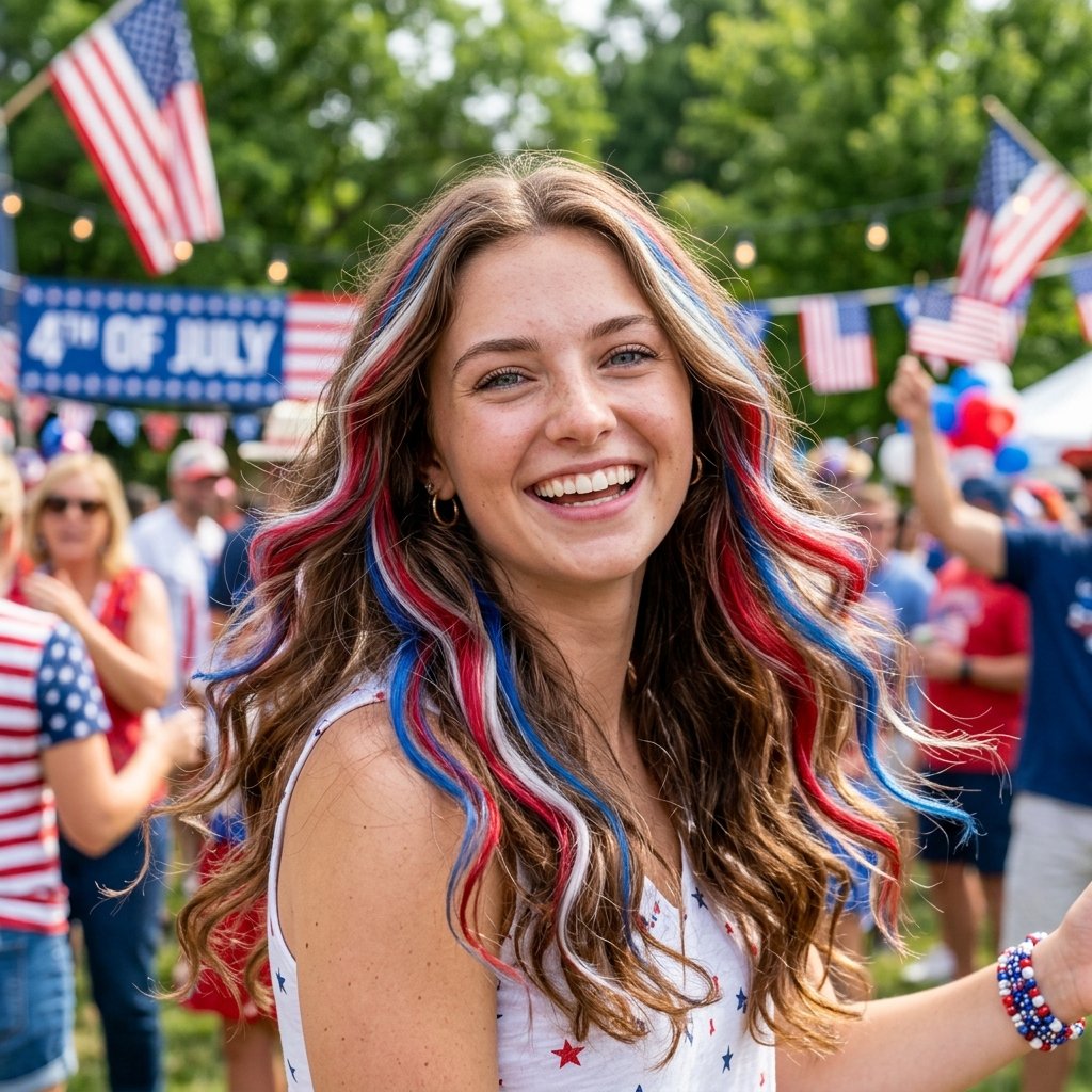 Red White and Blue Hair Ideas