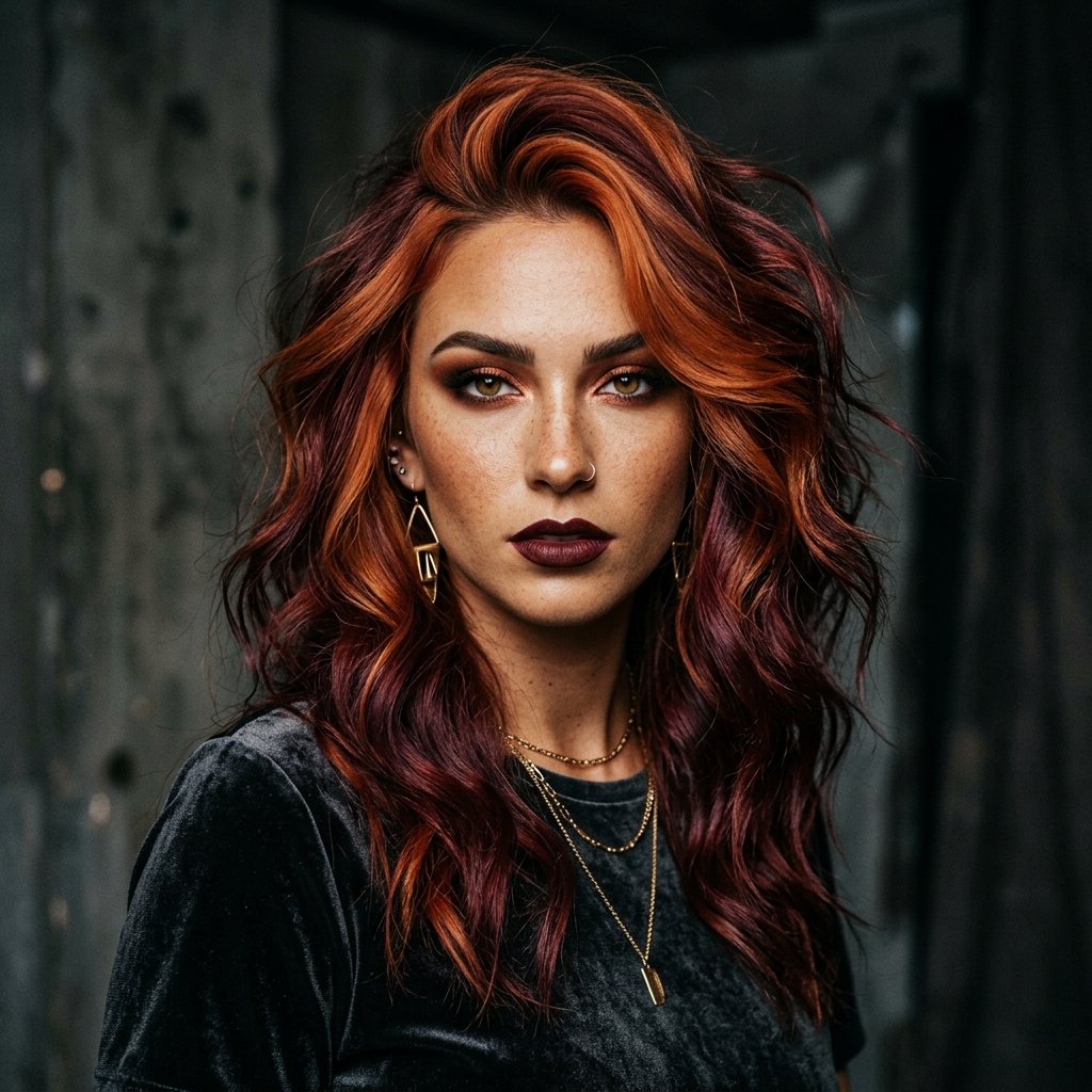Rust and Burgundy Fall Hair Trends Ideas