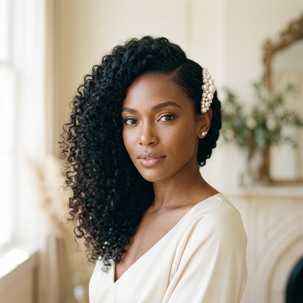 Side-Swept Curly Hairstyles with Curled Hair