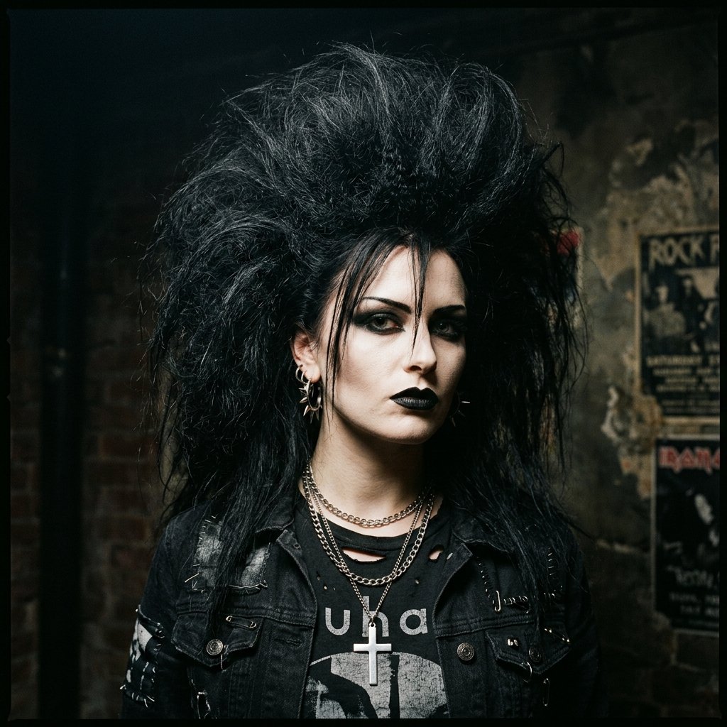 30 Goth Hairstyles Ideas: The Ultimate Guide to Dark and Dramatic Hair 14 Dramatic Teased goth hairstyles Idea