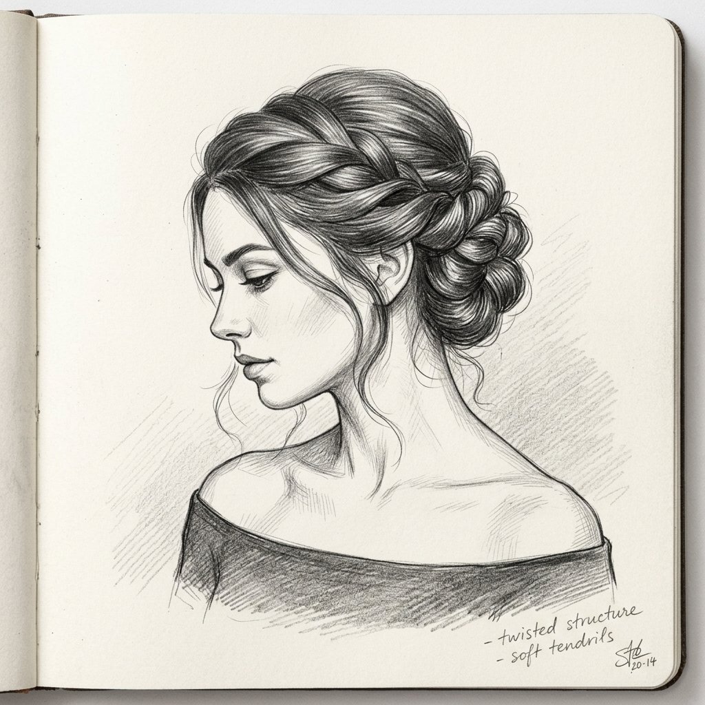 Updo Hairstyles Drawing Ideas