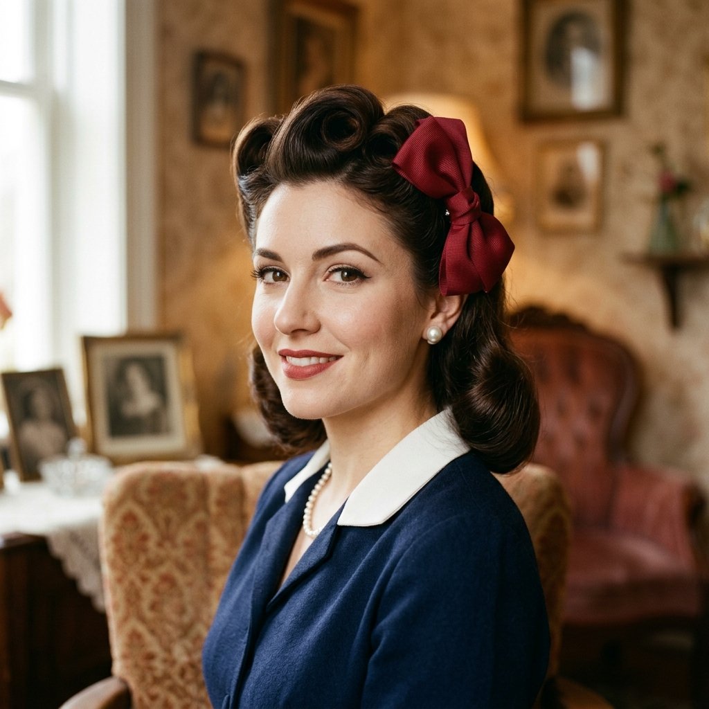 30 Trendy Hairstyles with Bows to Refresh Your Look 20 Vintage Bow Hairstyles