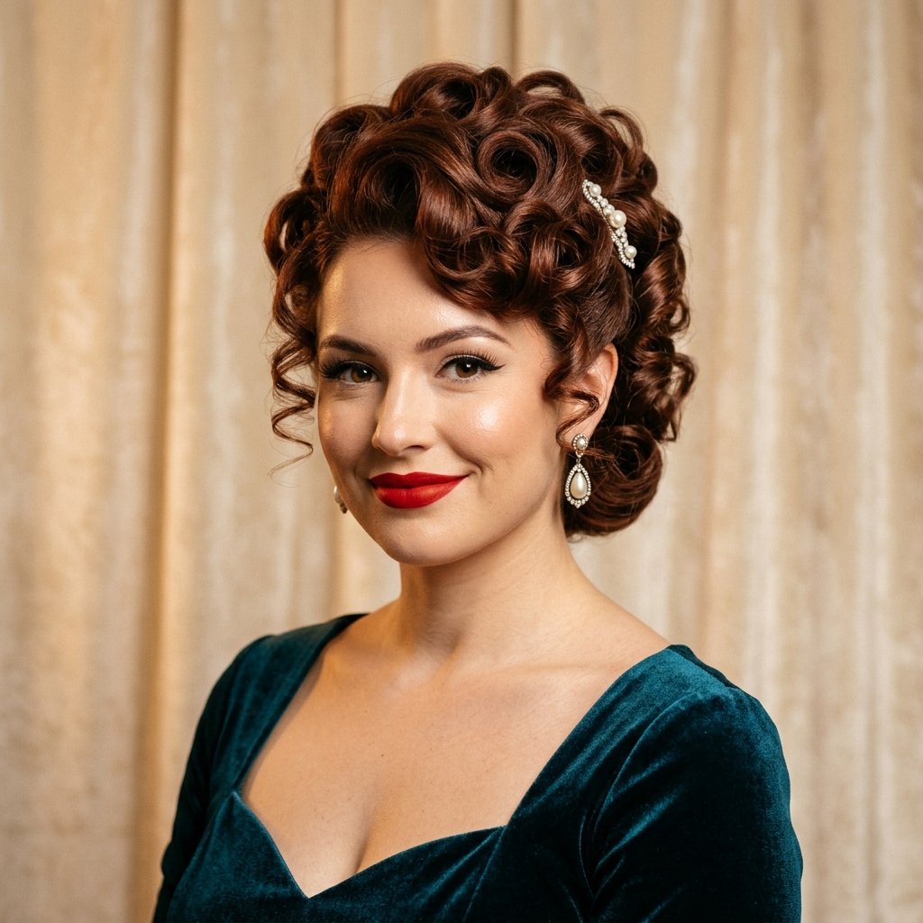 Vintage Pin Curl Updo Ideas