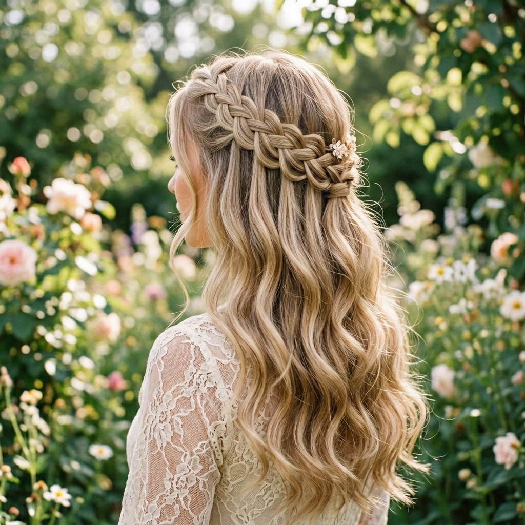 hairstyles half up half down Waterfall Braid Ideas